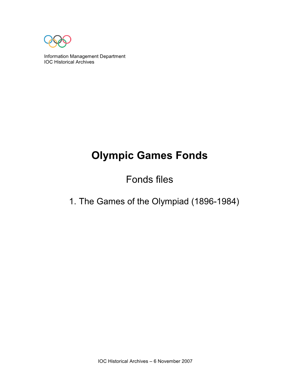 Berlin 1936 – Games of the XI Olympiad