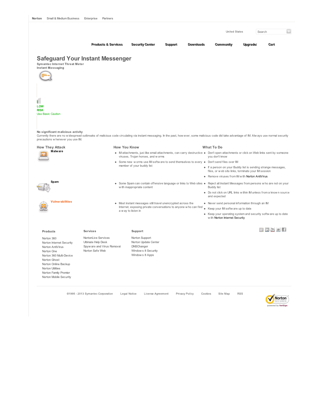 Safeguard Your Instant Messenger Symantec Internet Threat Meter Instant Messaging