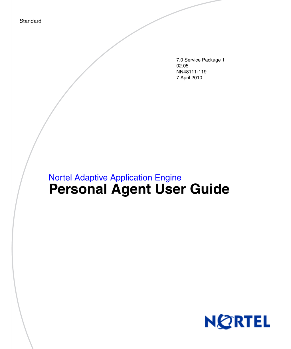 Personal Agent User Guide Standard Ii