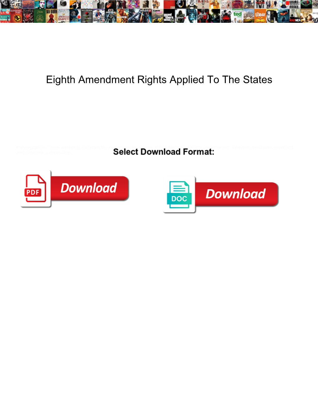 Eighth Amendment Rights Applied to the States