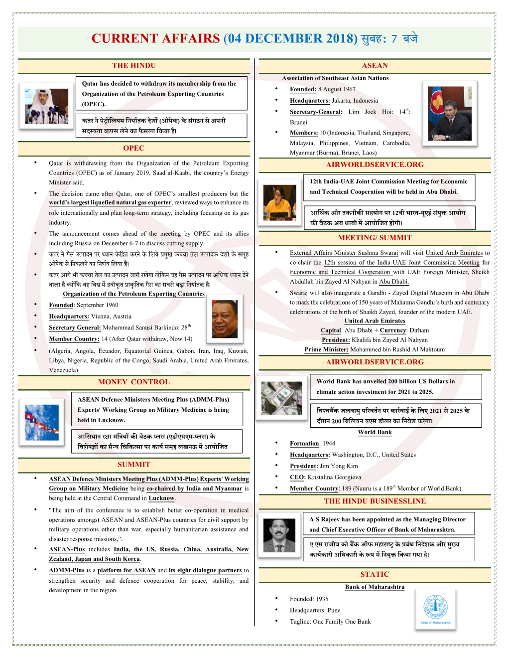 CURRENT AFFAIRS (04 DECEMBER 2018) Lqc G% 7