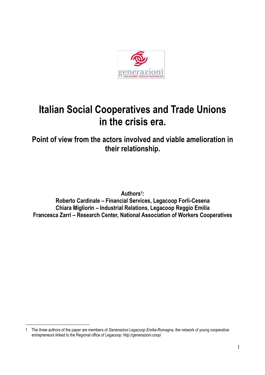 Italian Social Cooperatives and Trade Unions in the Crisis Areapdf