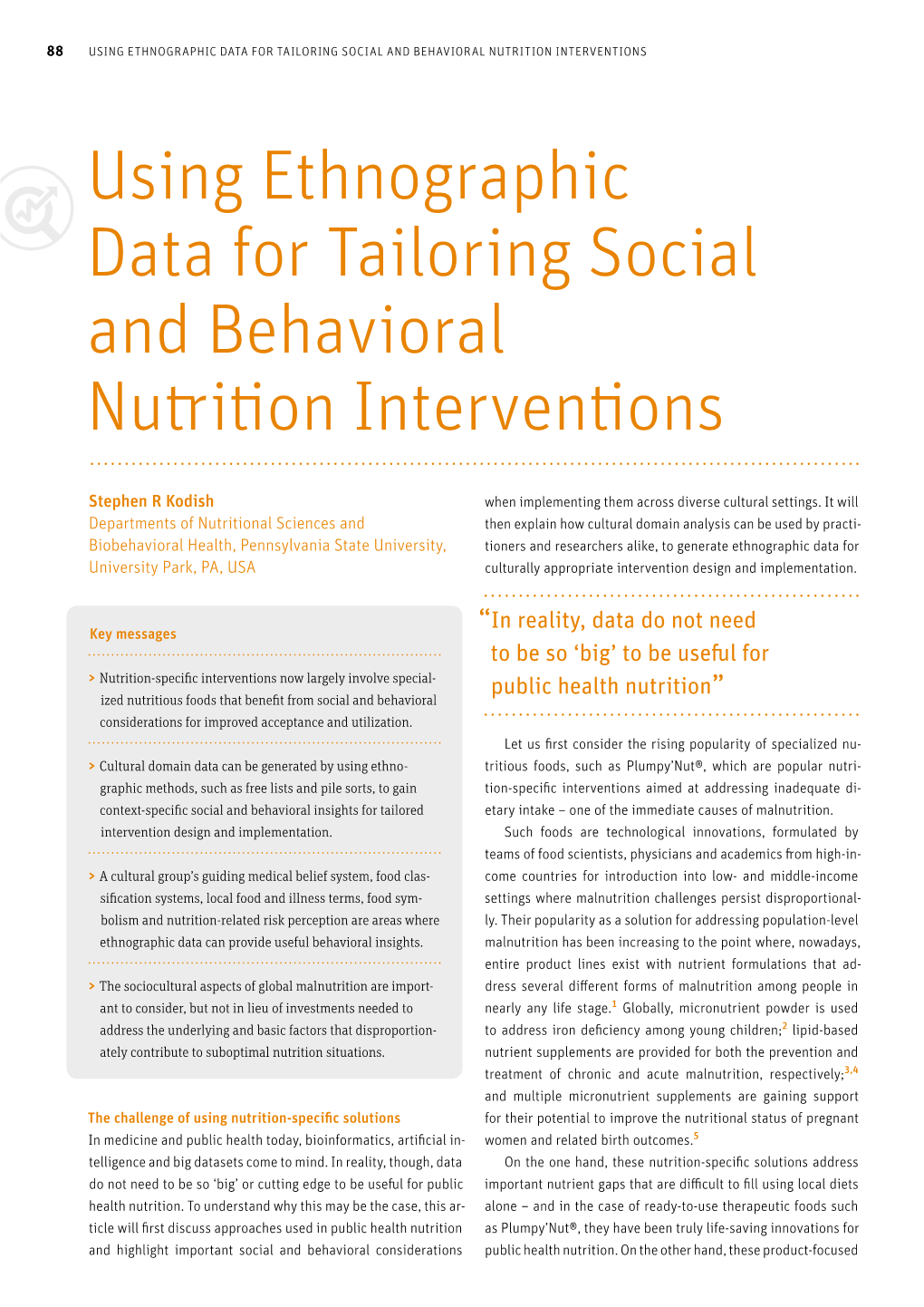 Using Ethnographic Data for Tailoring Social and Behavioral Nutrition Interventions