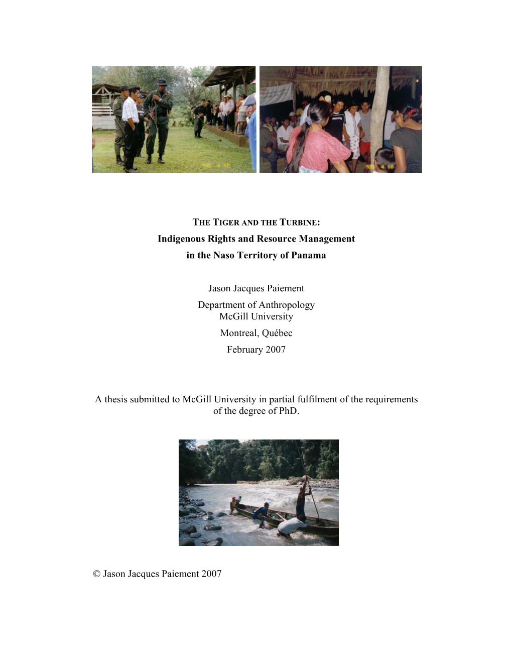 Indigenous Rights and Resource Management in the Naso Territory of Panama