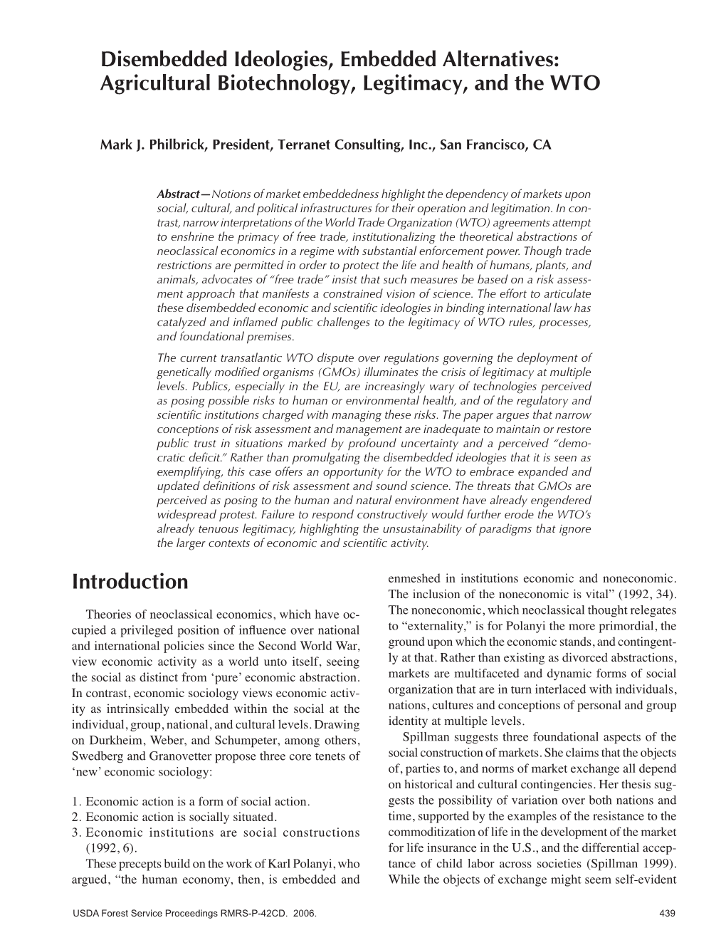 Disembedded Ideologies, Embedded Alternatives: Agricultural Biotechnology, Legitimacy, and the WTO