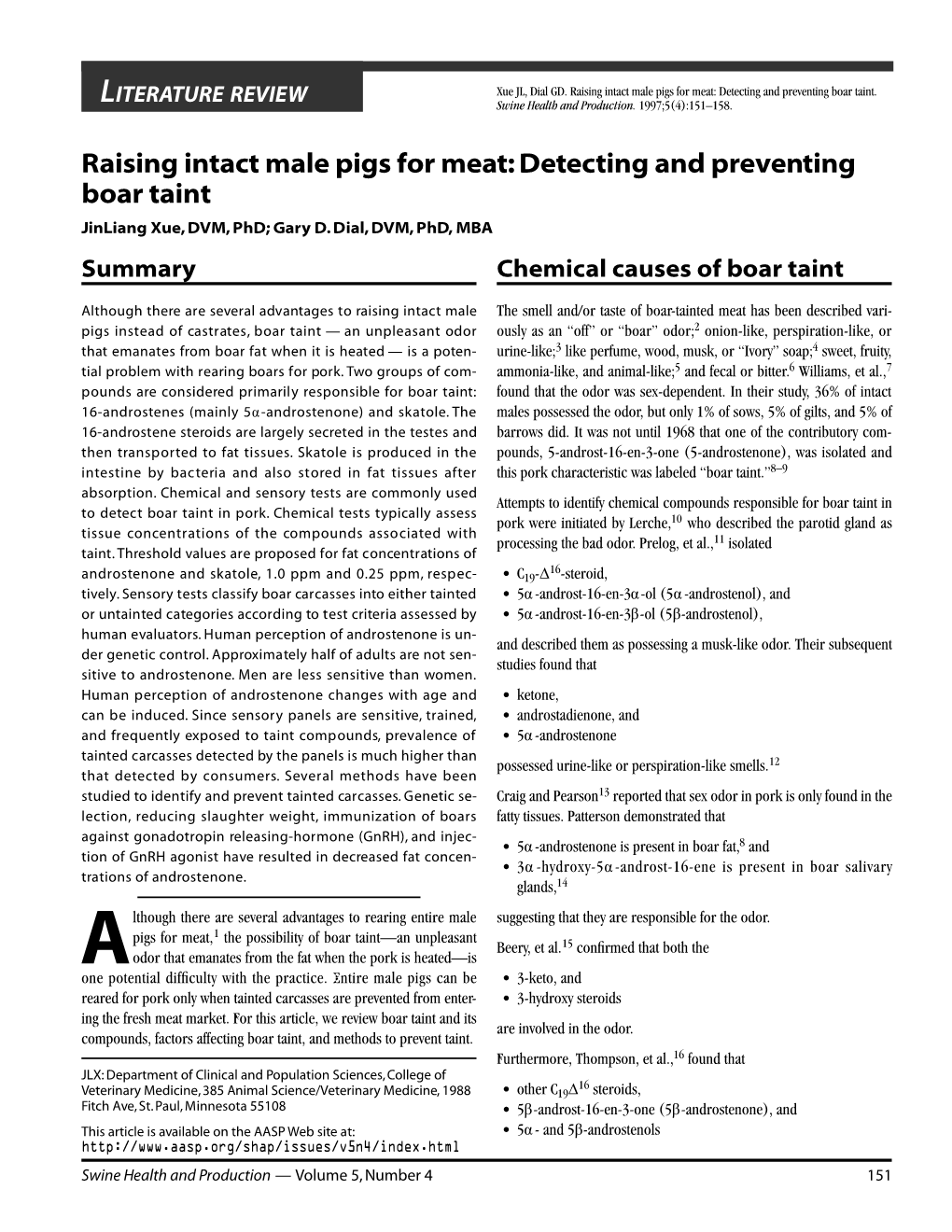 Raising Intact Male Pigs for Meat: Detecting and Preventing Boar Taint