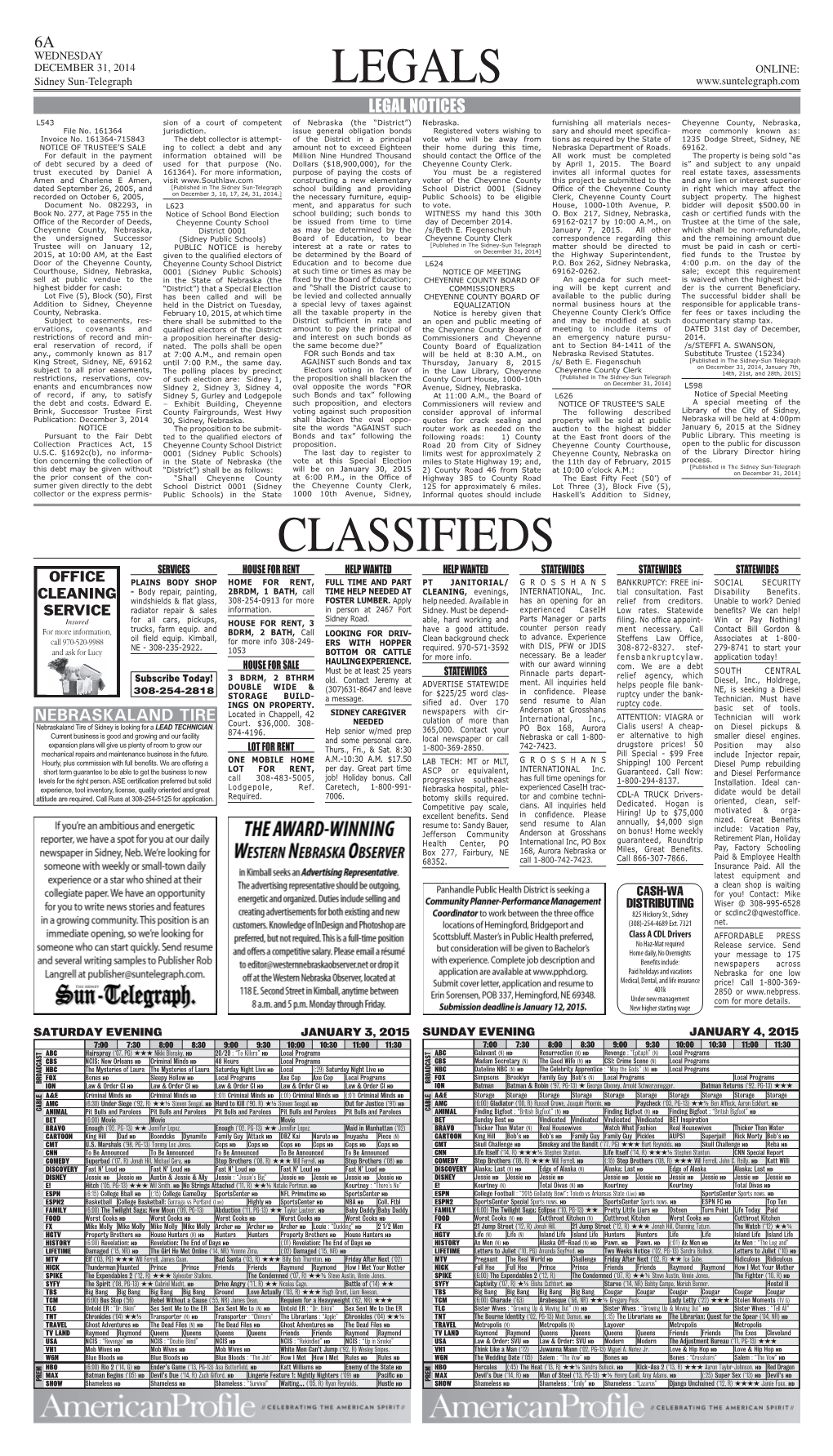 Legals Classifieds