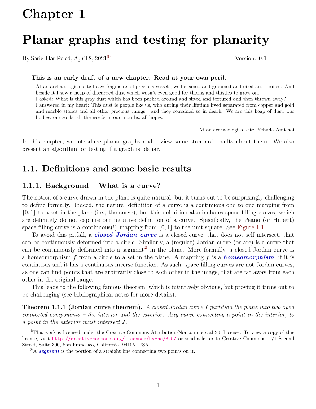 Chapter 1 Planar Graphs and Testing for Planarity