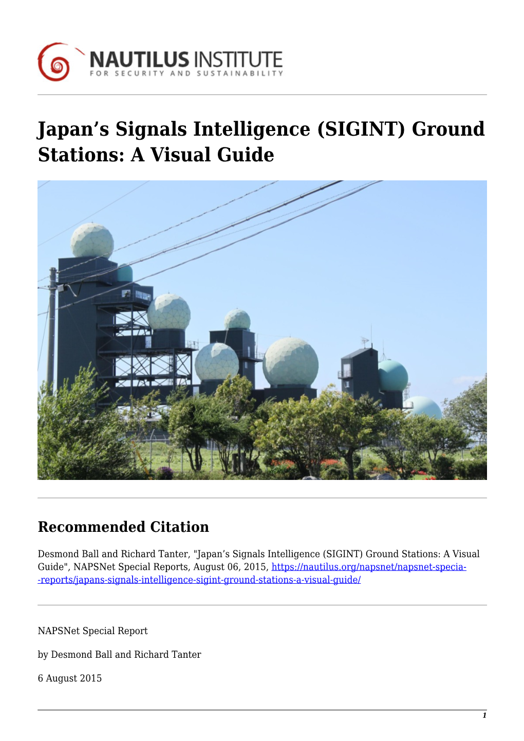 Japan's Signals Intelligence (SIGINT) Ground Stations: a Visual Guide