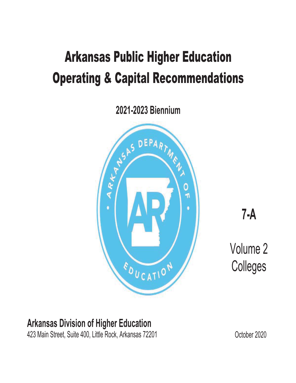 Arkansas Public Higher Education Operating & Capital