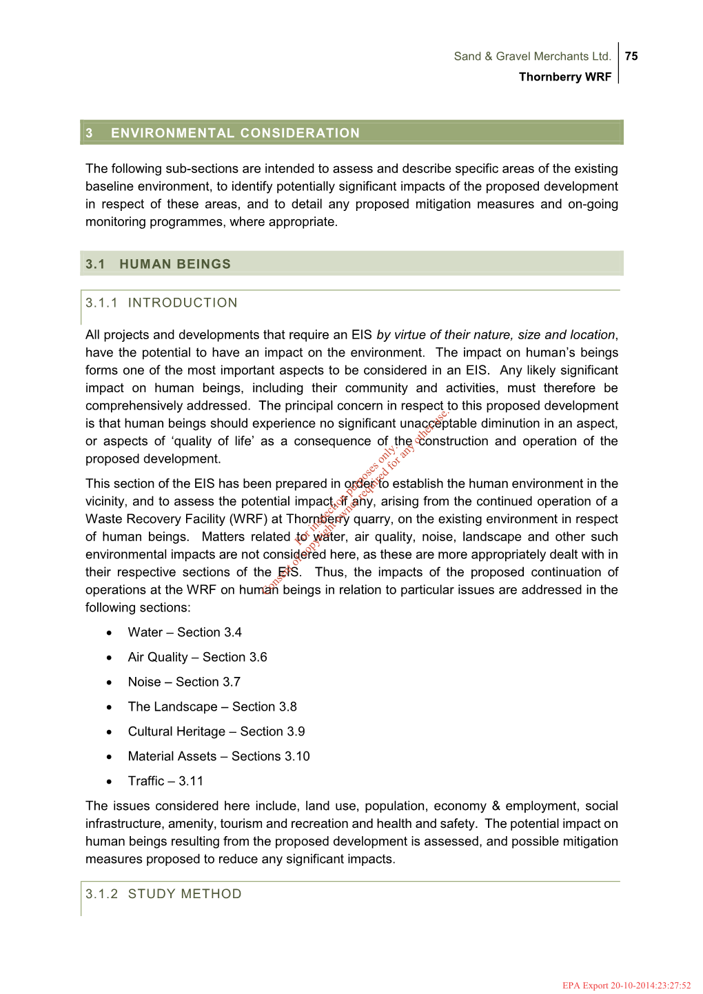 3 ENVIRONMENTAL CONSIDERATION the Following Sub-Sections Are Intended to Assess and Describe Specific Areas of the Existing Base