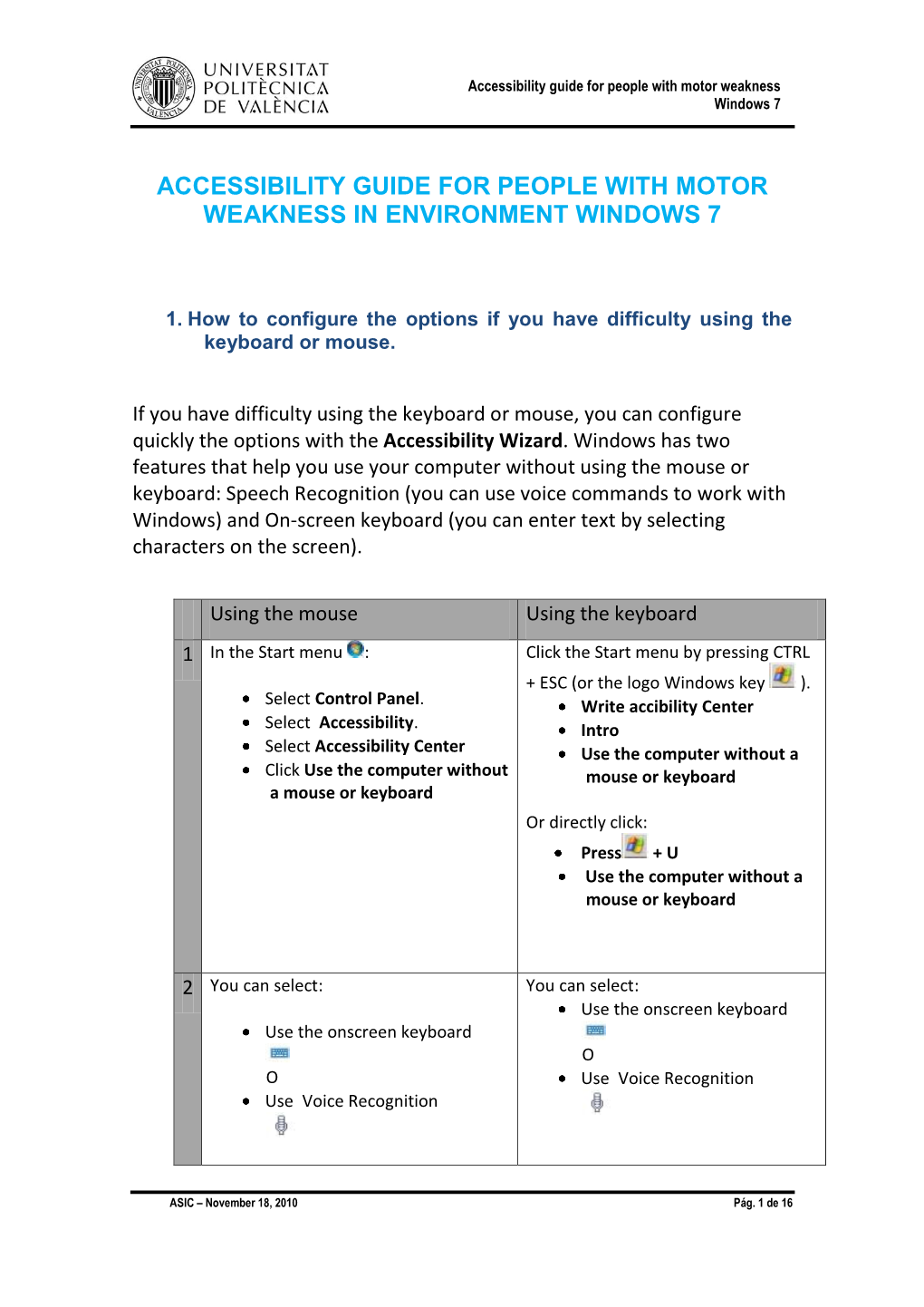 Accesibility Guide for People with Motor Weakness