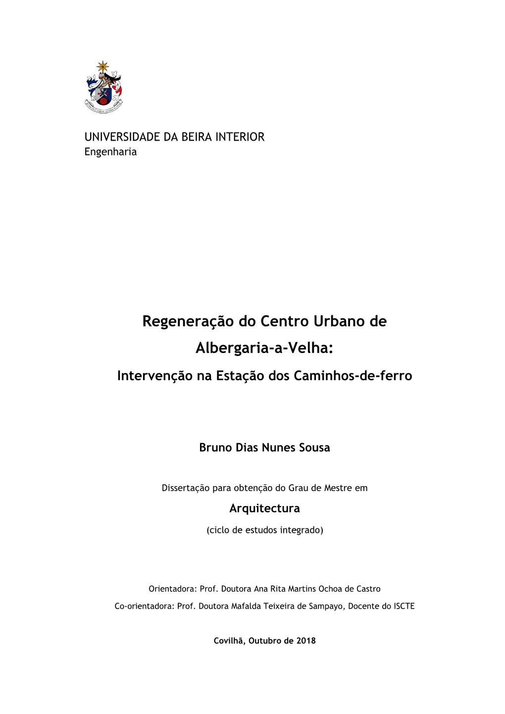 Regeneração Do Centro Urbano De Albergaria-A-Velha: Intervenção Na Estação Dos Caminhos-De-Ferro