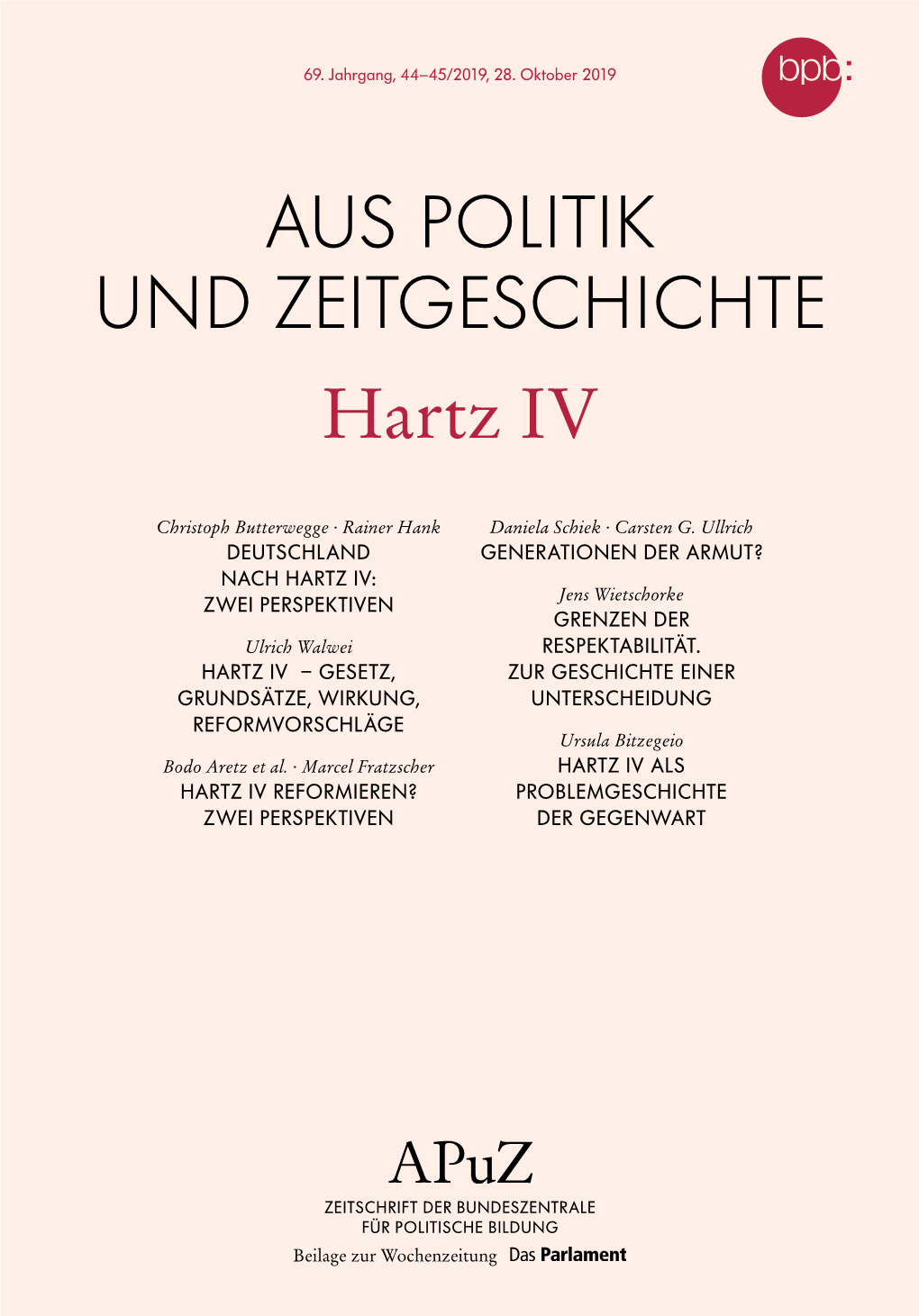 Apuz 44-45/2019: Hartz IV