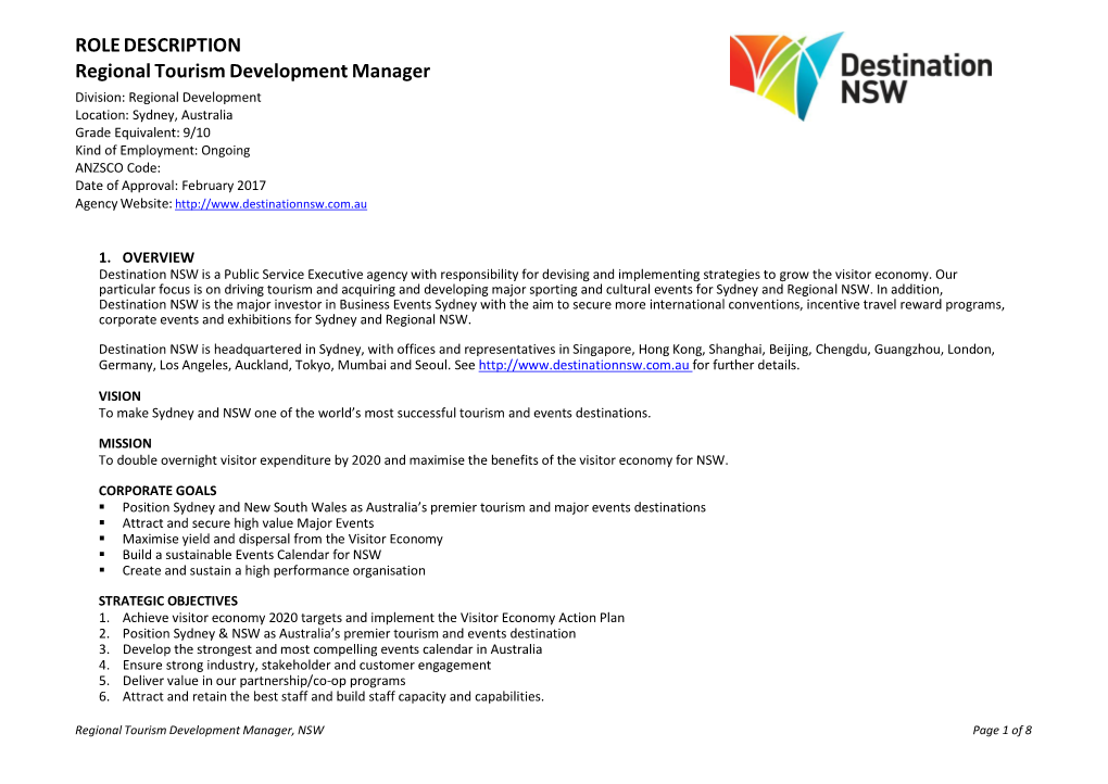 Regional Tourism Development Manager