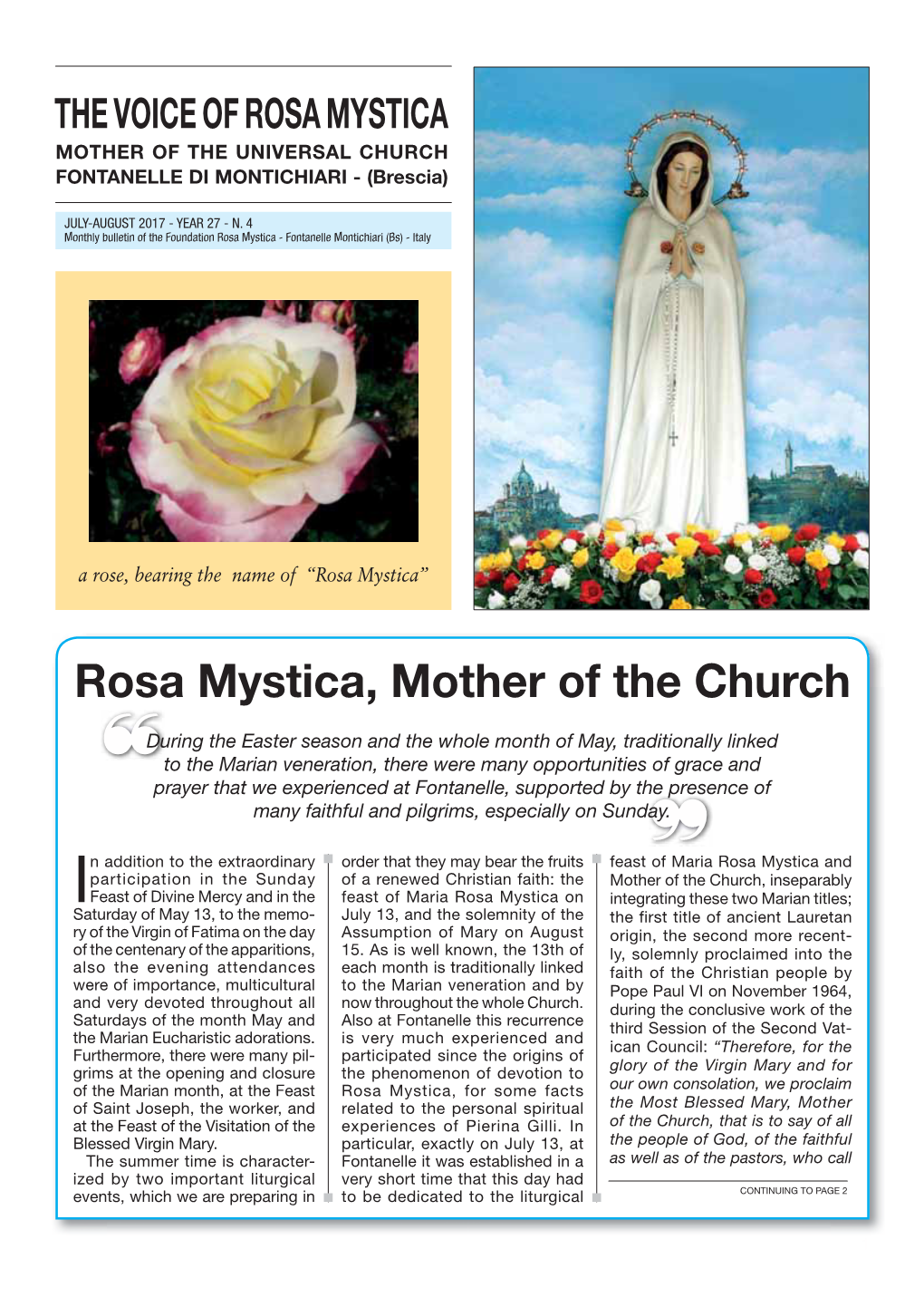 Rosa Mystica, Mother of the Church