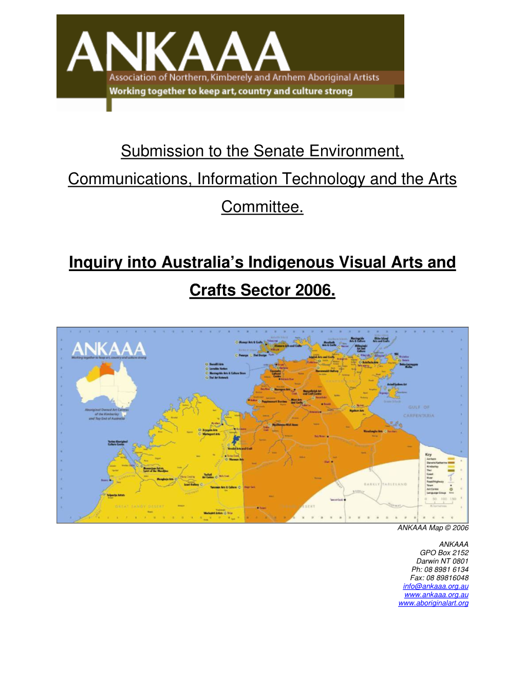 Submission to the Senate Environment, Communications, Information Technology and the Arts Committee