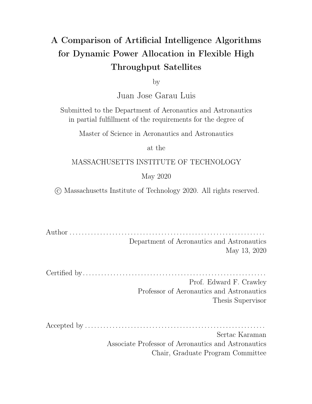 A Comparison of Artificial Intelligence Algorithms for Dynamic Power