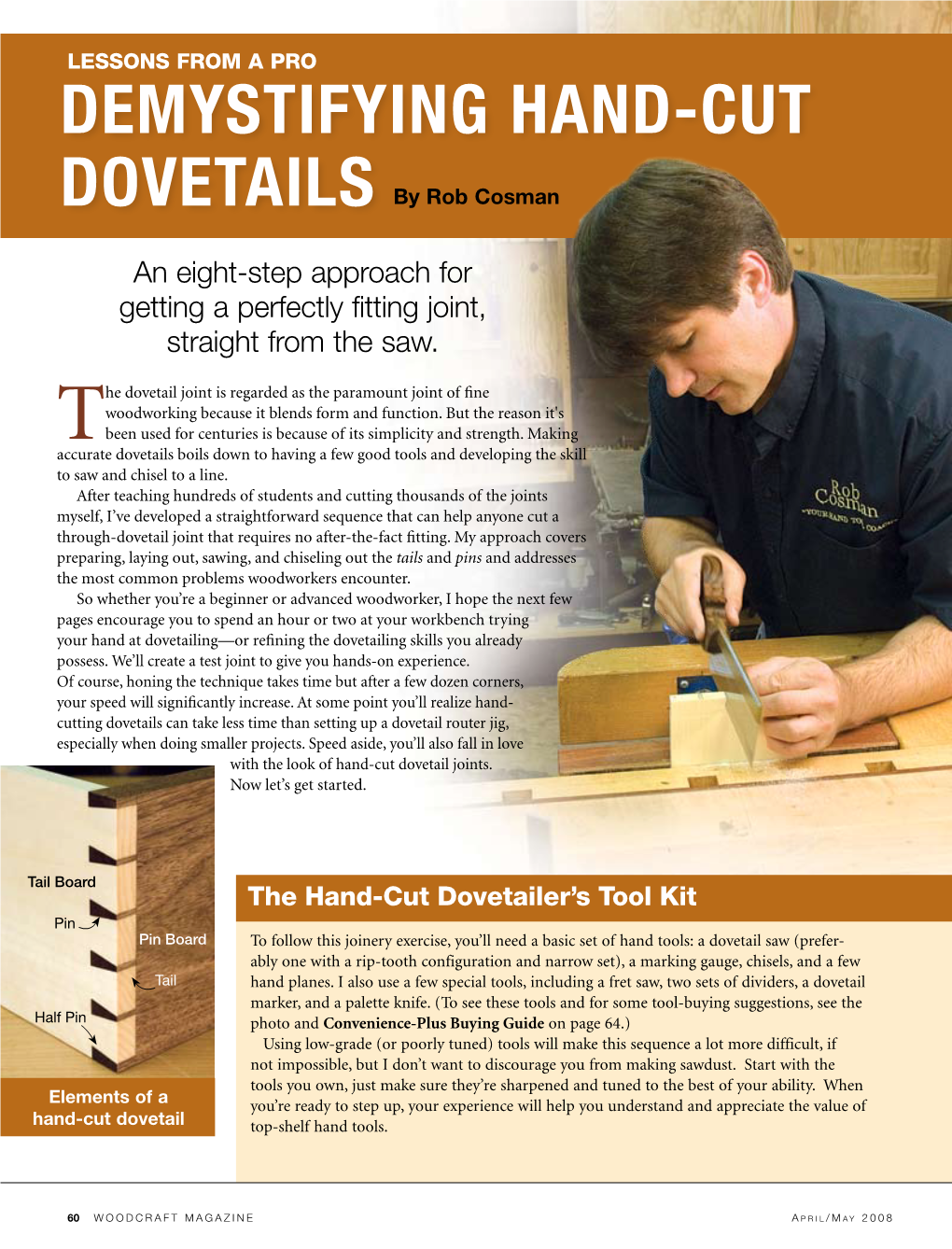 DEMYSTIFYING HAND-CUT DOVETAILS by Rob