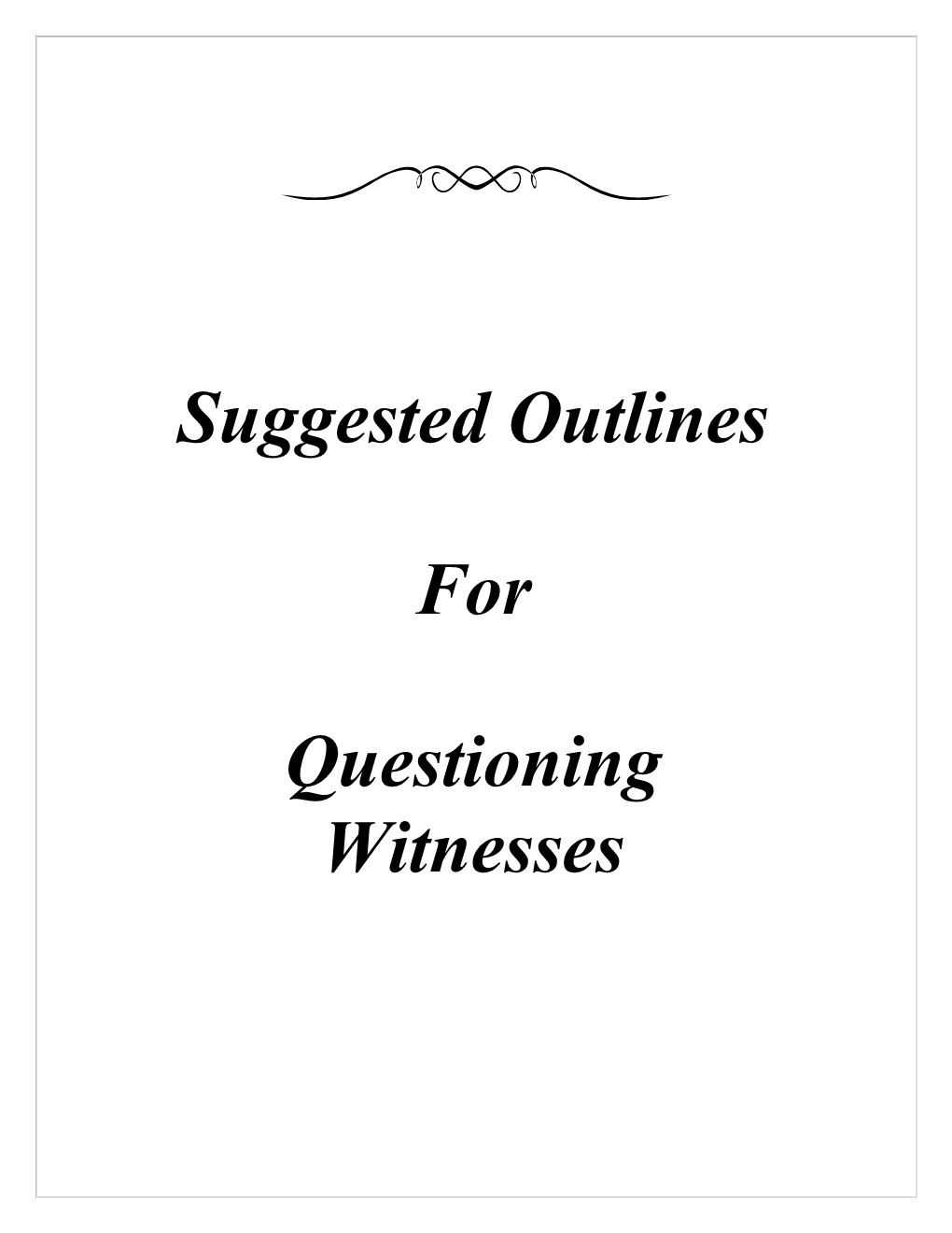 Suggested Outlines