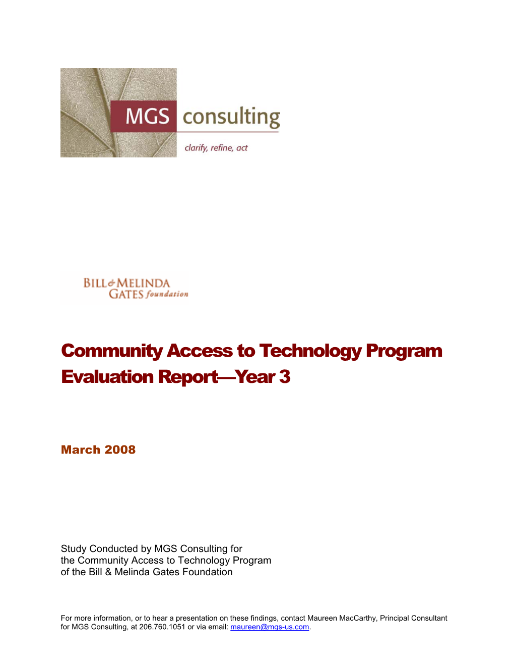 Community Access to Technology Program Evaluation Report—Year 3