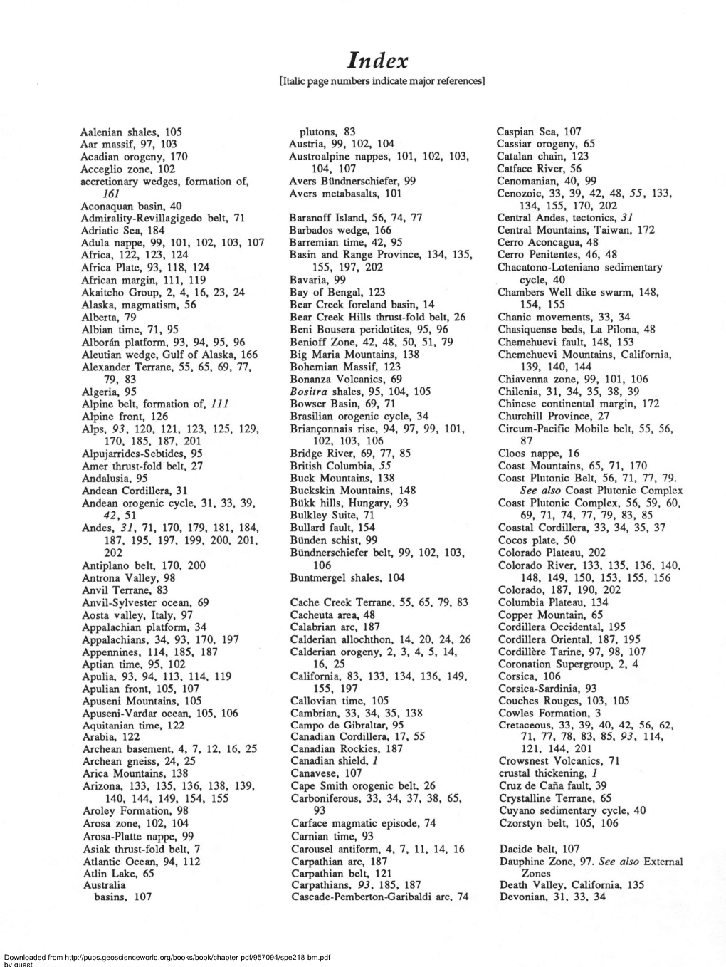 [Italic Page Numbers Indicate Major References] Aalenian Shales, 105