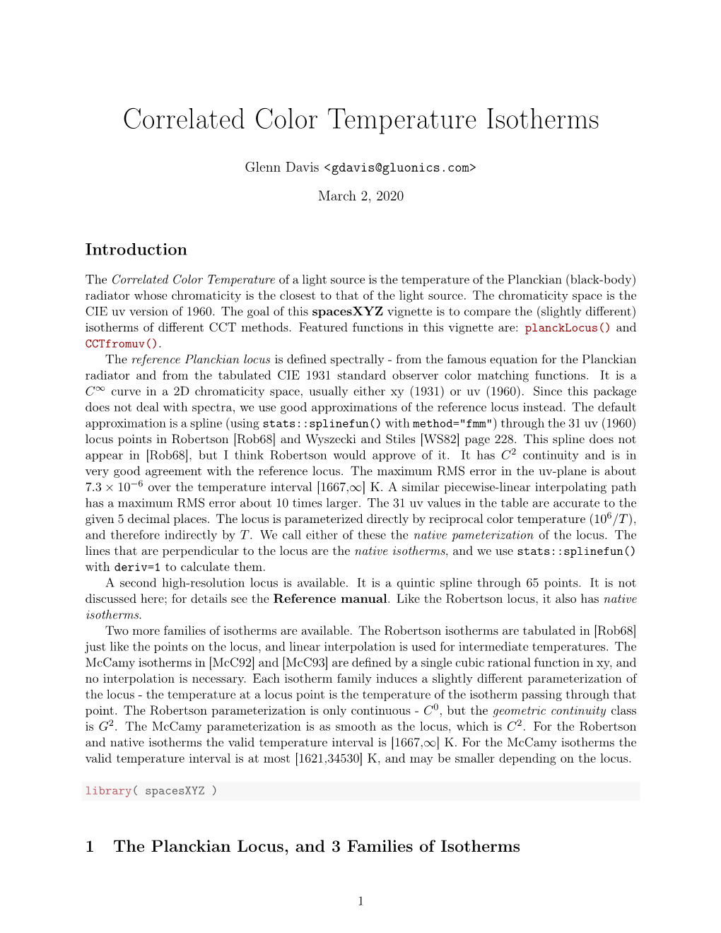 Correlated Color Temperature Isotherms