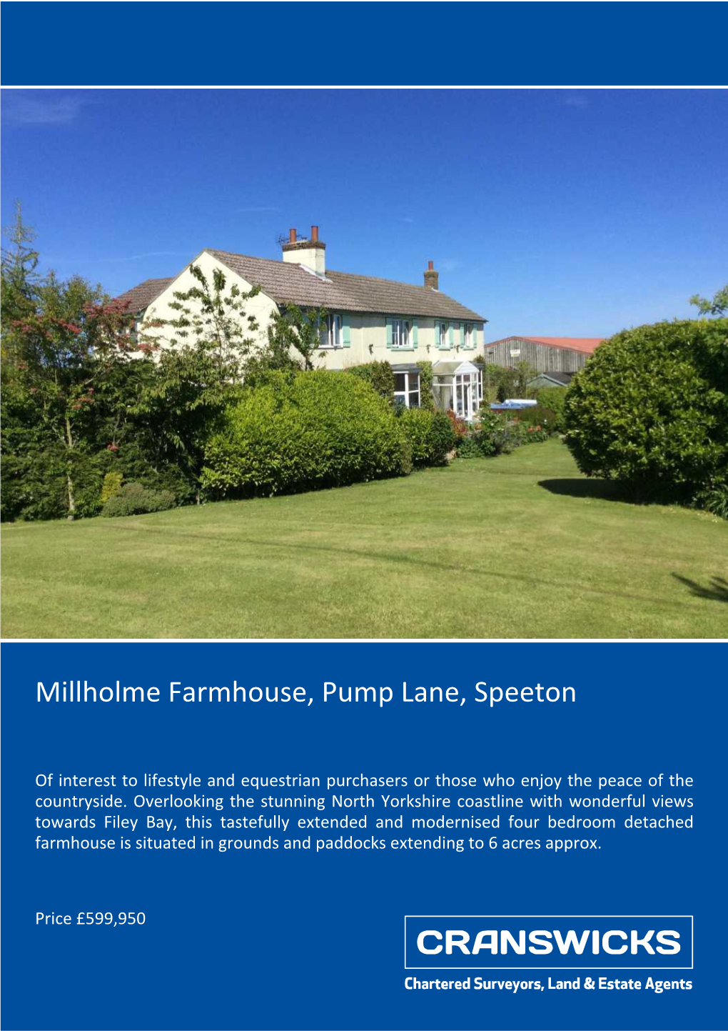 Millholme Farmhouse, Pump Lane, Speeton