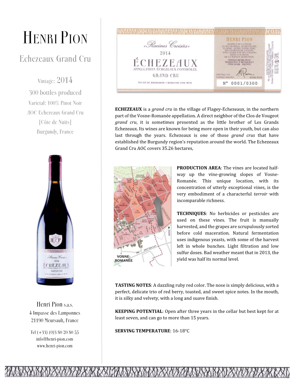 HENRI PION Echezeaux Grand Cru