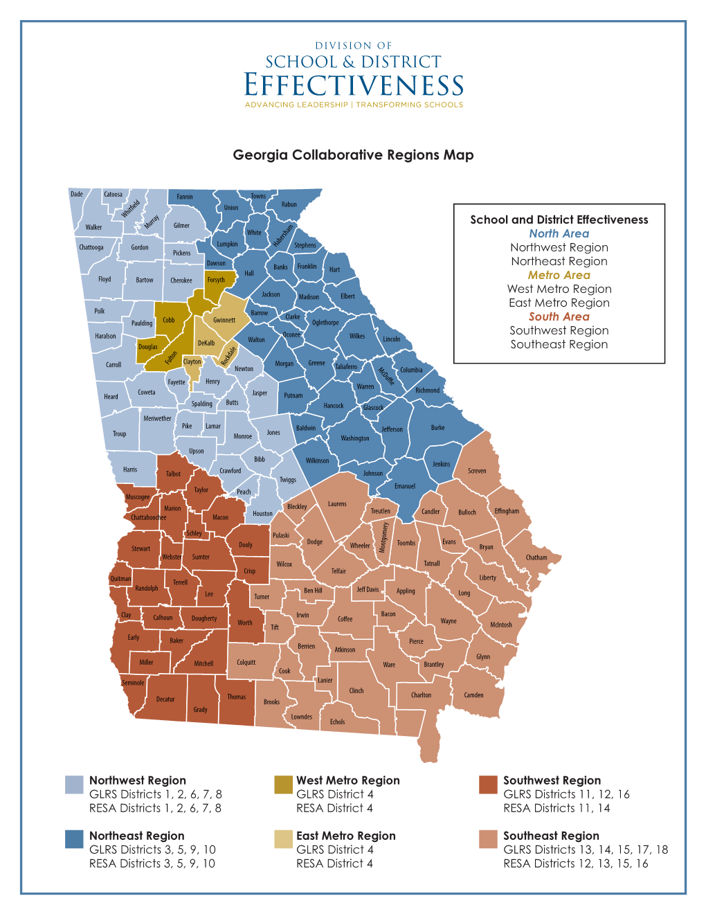 Georgia Collaborative Regions Map with GLRS and RESA Listing.Pdf