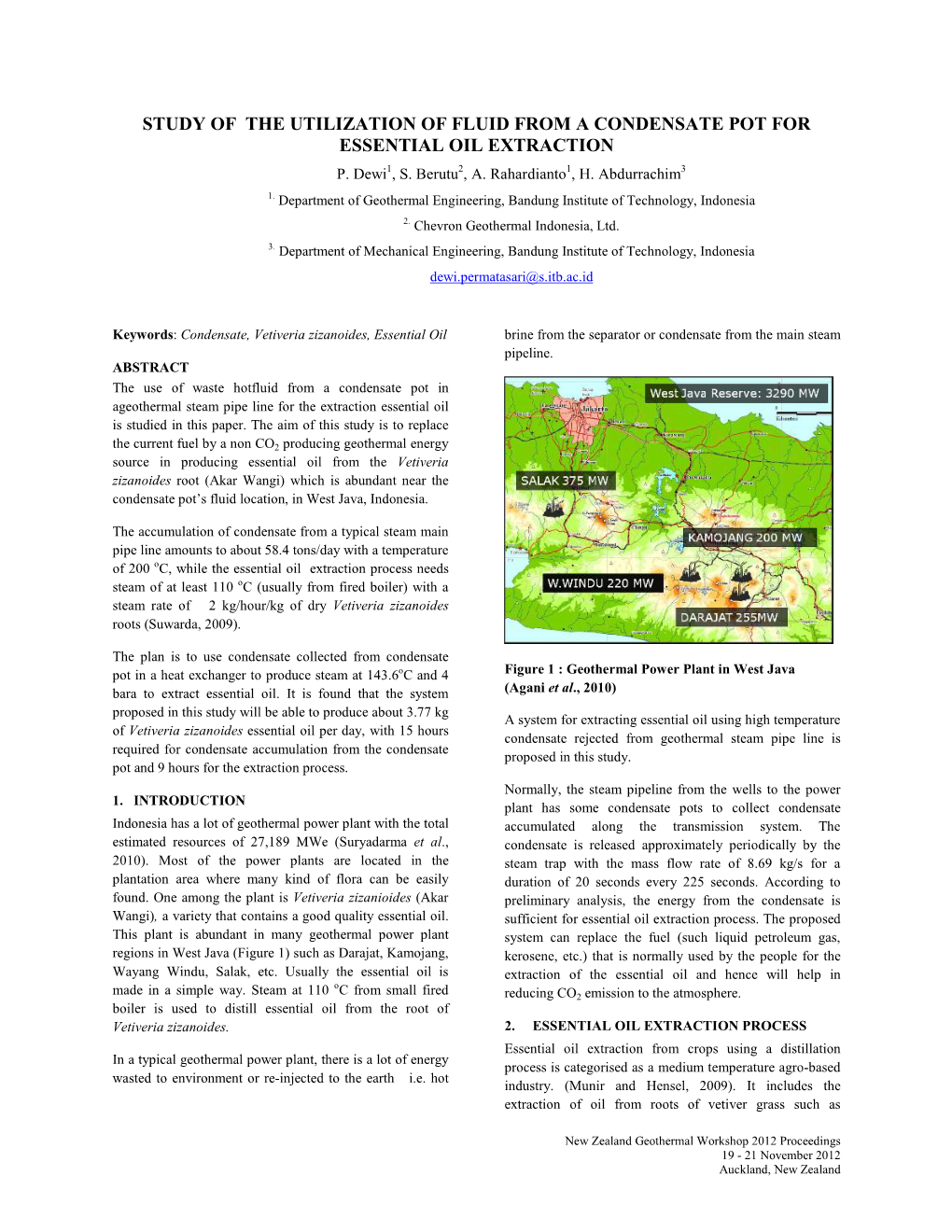 Study of the Utilization of Fluid from a Condensate Pot for Essential Oil Extraction P