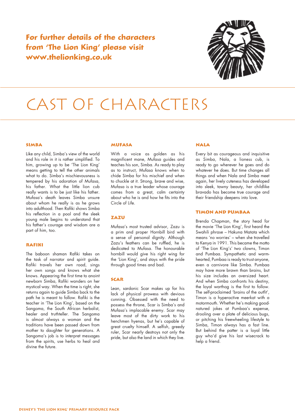 Cast of Characters