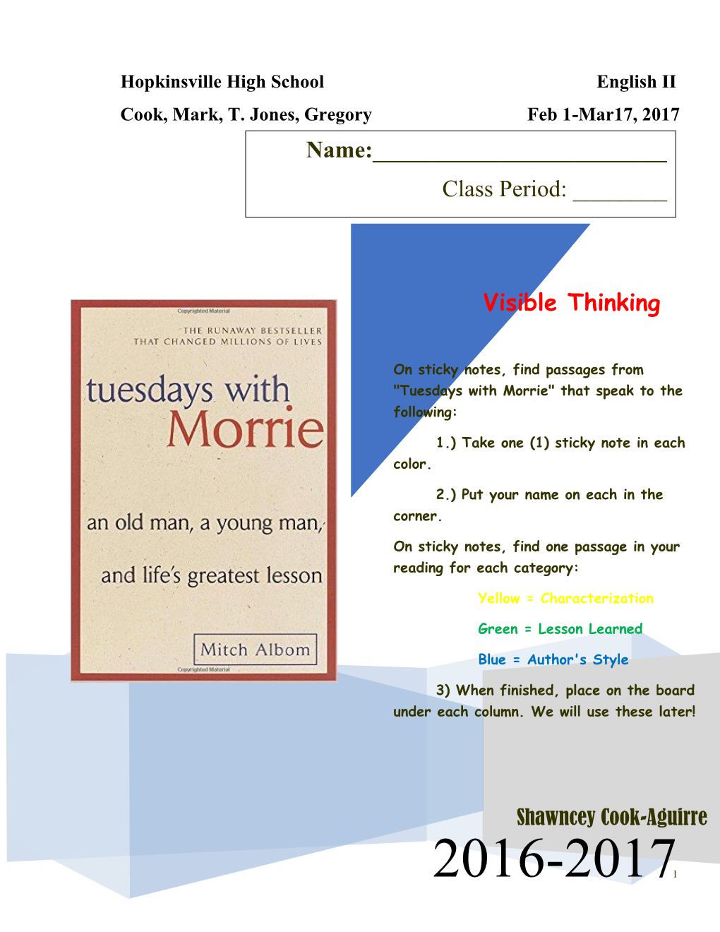Tuesdays with Morrie" That Speak to the Following