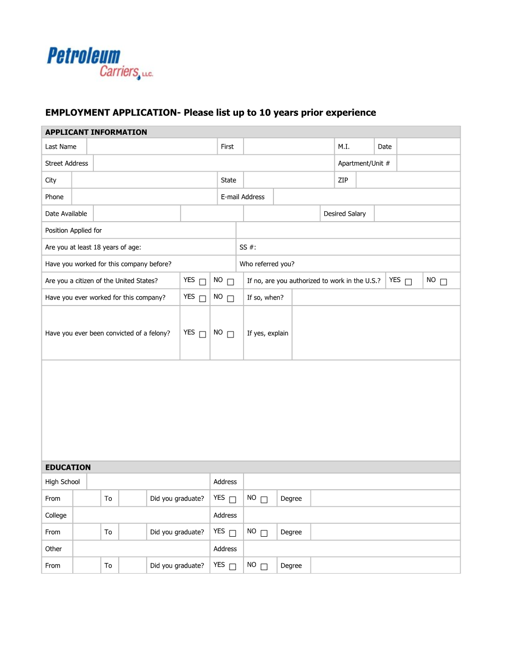 Employment Application (2-Pp.) s7