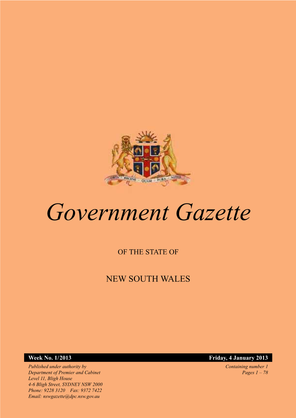Government Gazette of 4 January 2013
