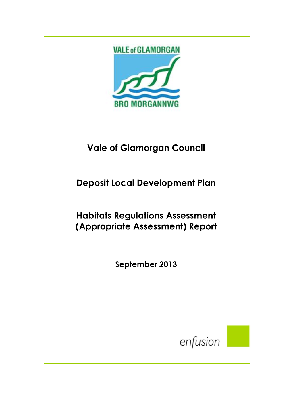 Habitats Regulations Assessment (Appropriate Assessment) Report