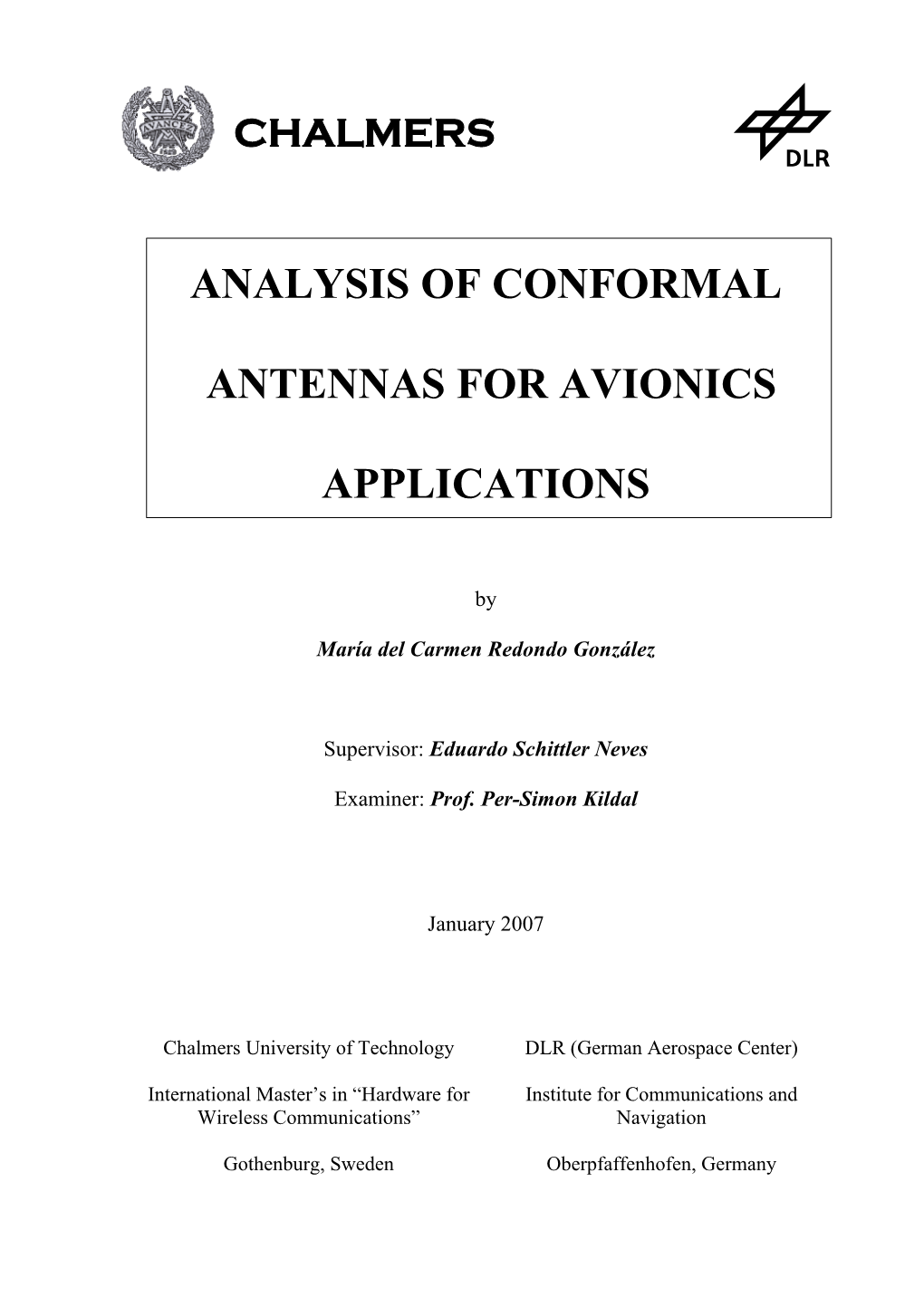 Analysis of Conformal Antennas for Avionics