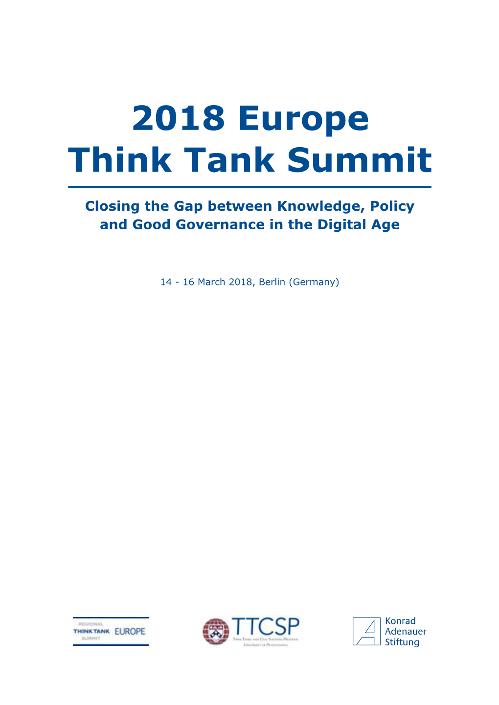 2018 Europe Think Tank Summit