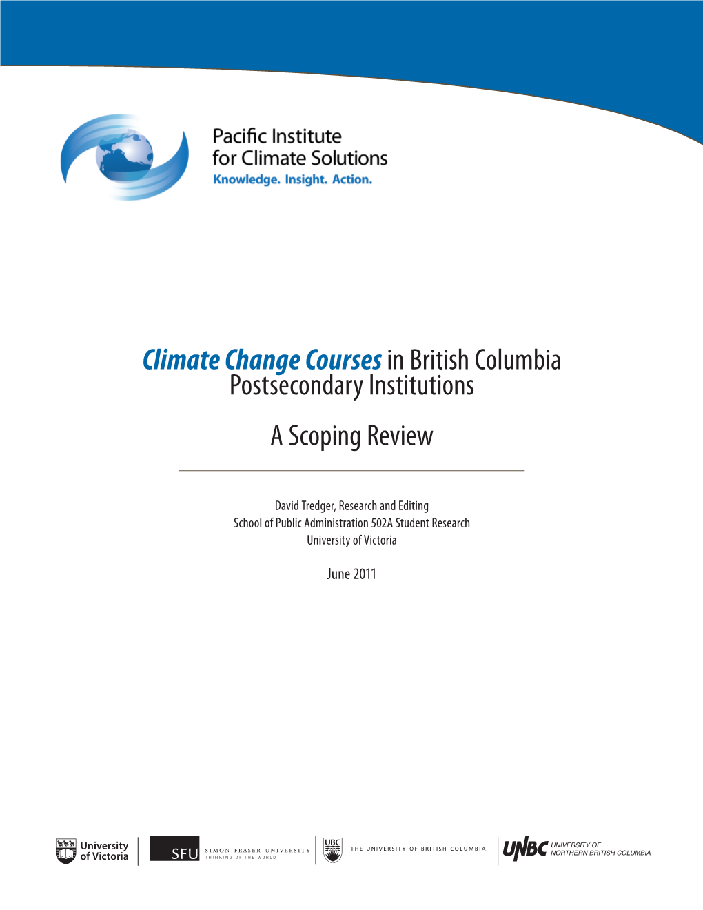 Climate Change Courses in British Columbia Postsecondary Institutions