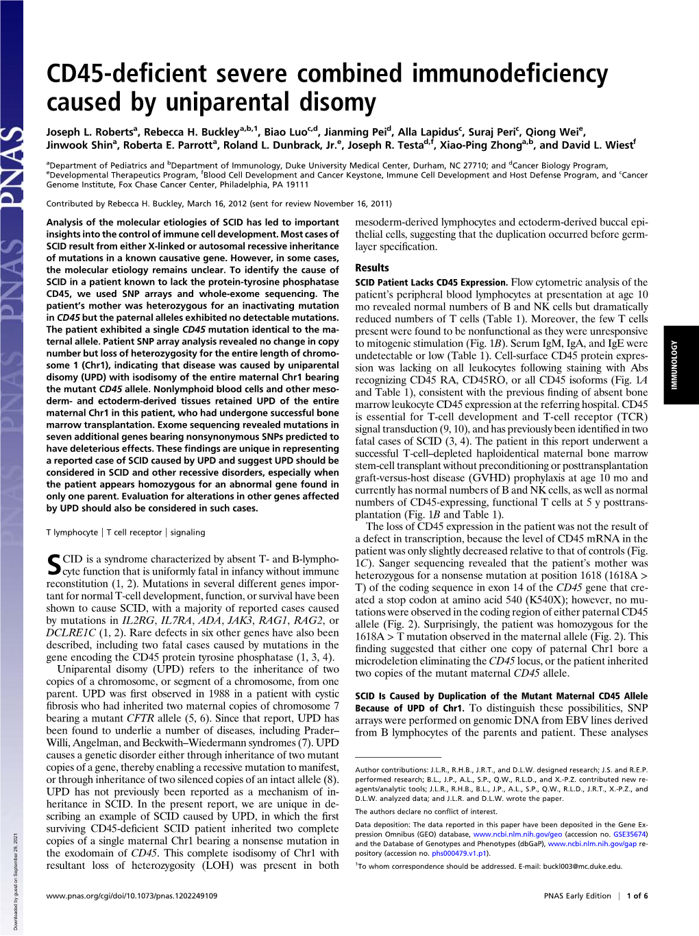 CD45-Deficient Severe Combined Immunodeficiency Caused By