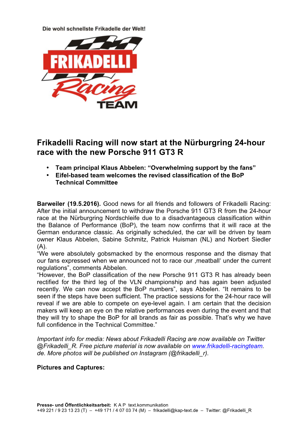 Frikadelli Statement 24H Nuerburgring EN