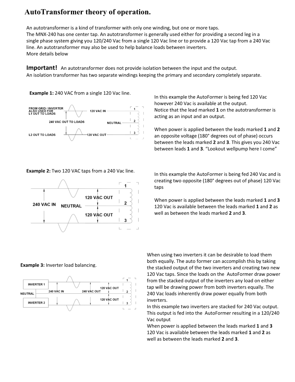 Autotransformer Theory of Operation