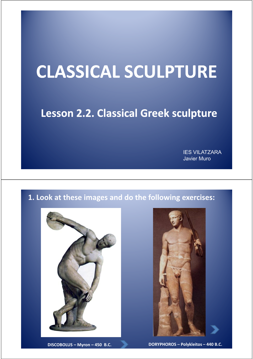 LESSON 2.2 – Classical Sculpture