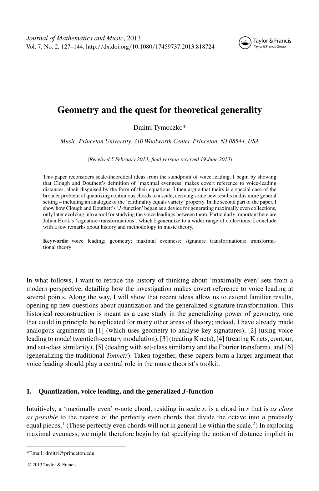 Geometry and the Quest for Theoretical Generality