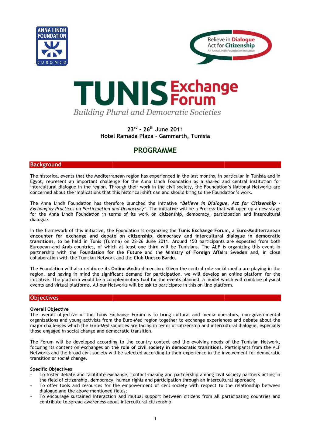 Tunis Exchange Forum Programme EN