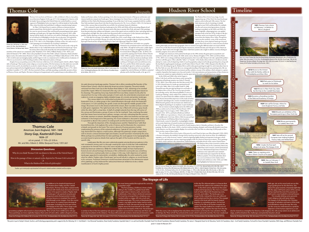 Timeline Thomas Cole Hudson River School