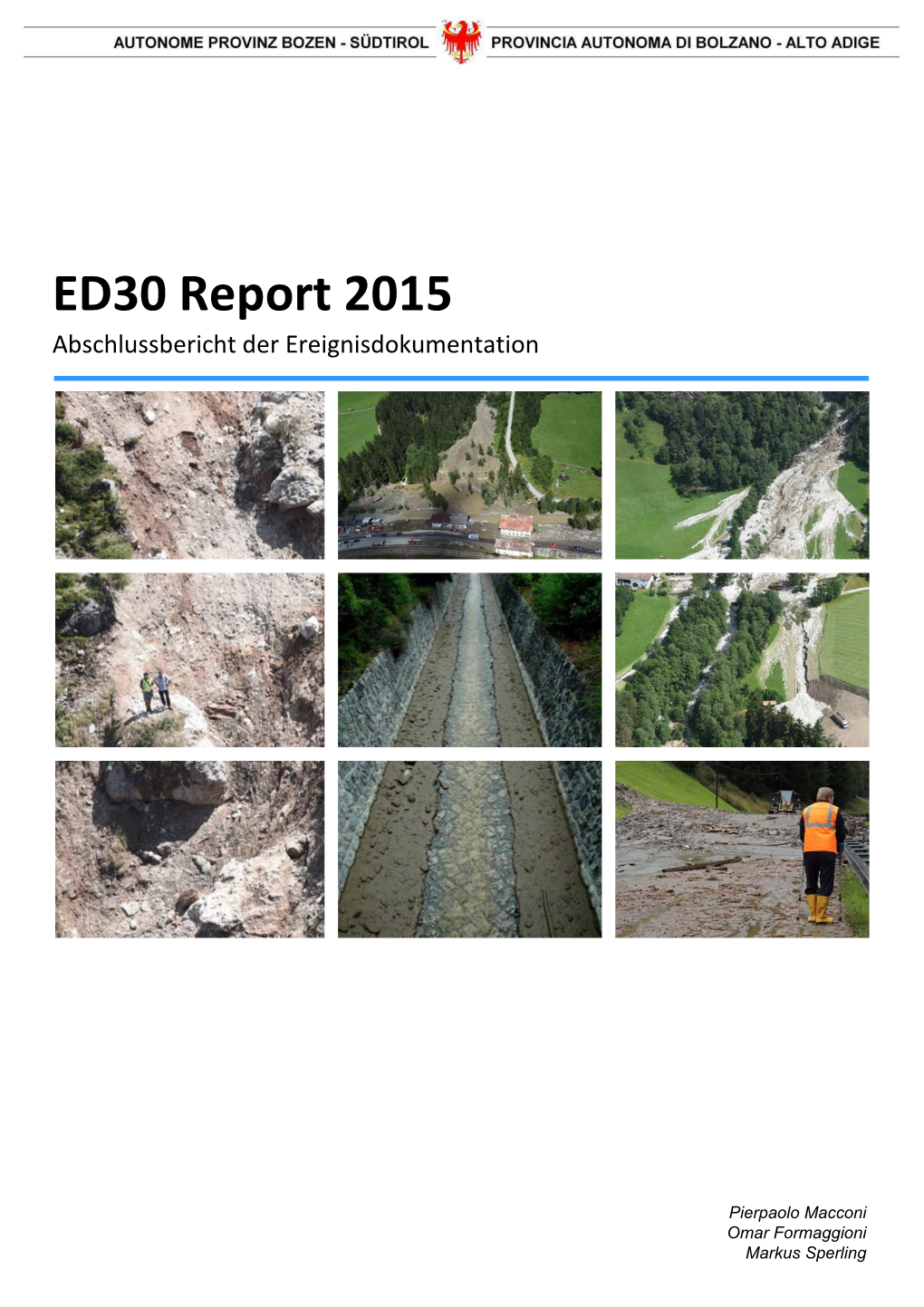 ED30 Report 2015 Abschlussbericht Der Ereignisdokumentation