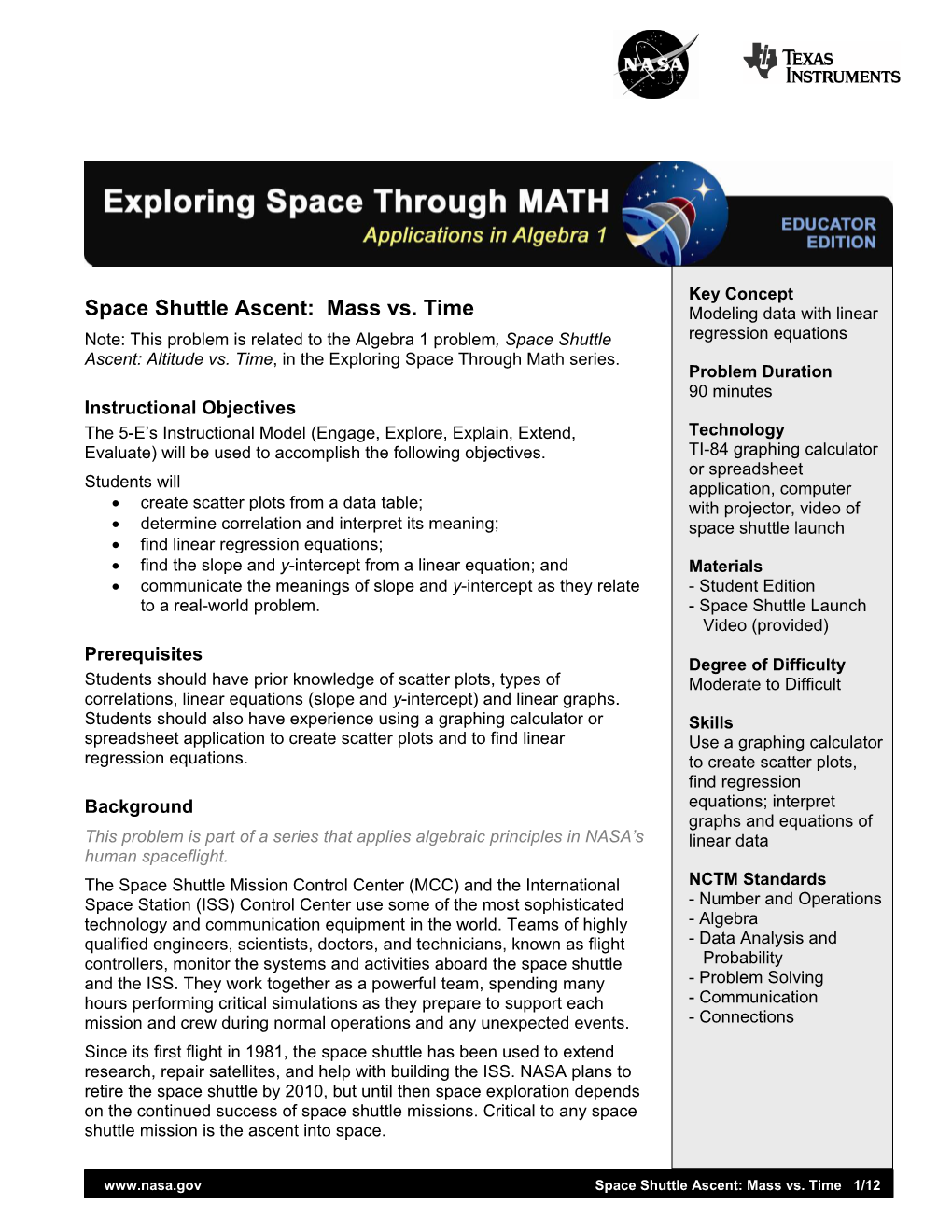 Exploring Space Through Math Series