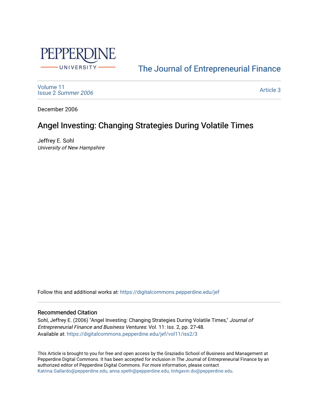 Angel Investing: Changing Strategies During Volatile Times