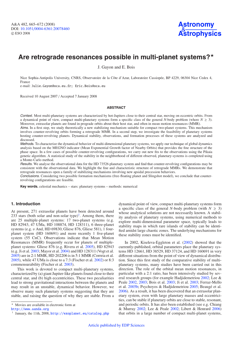 Are Retrograde Resonances Possible in Multi-Planet Systems?